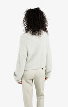 Load image into Gallery viewer, Yaya -Fluffy cropped sweater with stand-up collar and buttons