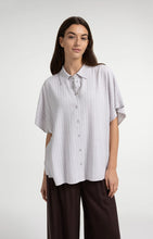 Load image into Gallery viewer, YAYA Striped Blouse With Short Sleeves
