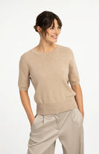 Load image into Gallery viewer, YAYA Short Sleeve Sweater With Open Back