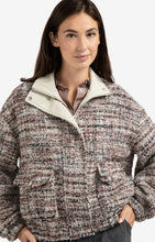 Load image into Gallery viewer, Yaya - Bouclé jacket with fringes and stand-up collar
