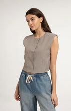 Load image into Gallery viewer, YAYA Checked woven gilet with shoulder pads
