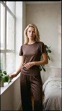 Load image into Gallery viewer, PRIV Polka Dot Silky PJ Set in Espresso
