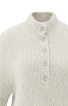 Load image into Gallery viewer, Yaya -Fluffy cropped sweater with stand-up collar and buttons
