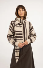 Load image into Gallery viewer, YAYA Soft Knitted Triangle Scarf with Stripes

