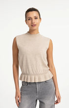 Load image into Gallery viewer, YAYA Sleeveless Knitted Sweater with Ruffle Hem
