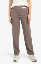 Load image into Gallery viewer, Yaya - Woven trousers with asymmetrical waistband and straight fit - Deep Taupe Brown
