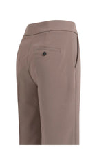 Load image into Gallery viewer, Yaya - Woven trousers with asymmetrical waistband and straight fit - Deep Taupe Brown
